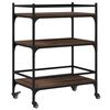 vidaXL Kitchen Trolley Brown Oak 25.6"x15.7"x34.1" Engineered Wood