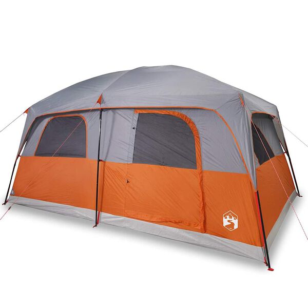 vidaXL Family Tent Cabin 8-Person Gray and Orange Waterproof