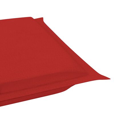 Close-up of red fabric showing seam and corner