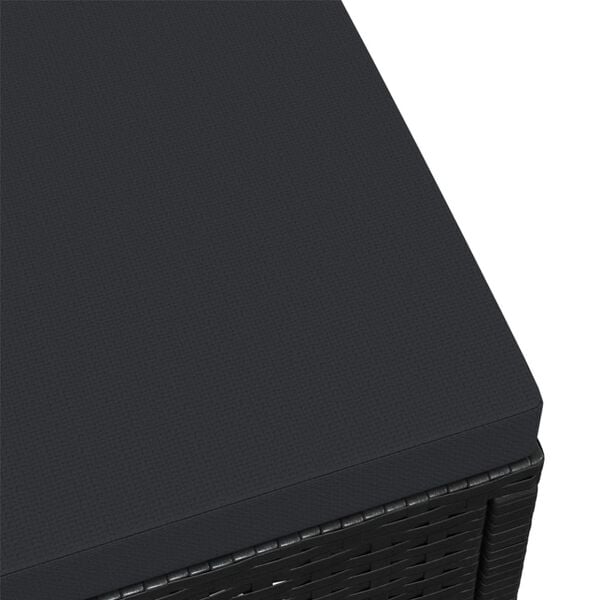 vidaXL Garden Footstool with Cushion Black Poly Rattan