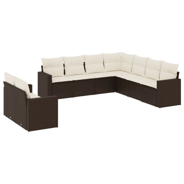 vidaXL Garden Sofa Set Brown, Cream White