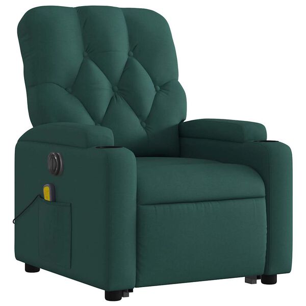 vidaXL Electric Stand Up Massage Recliner Chair Dark green