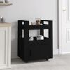 vidaXL Kitchen Trolley Black 23.6x17.7x31.5" Engineered Wood