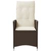 vidaXL Reclining Garden Chair Brown PE rattan Standard