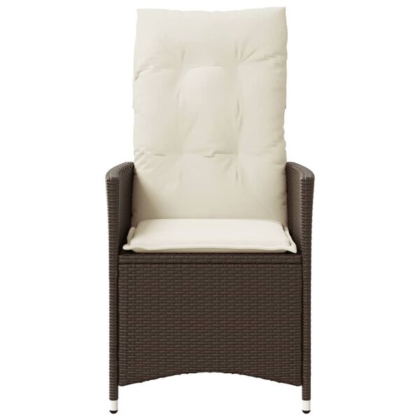 vidaXL Reclining Garden Chair Brown PE rattan Standard