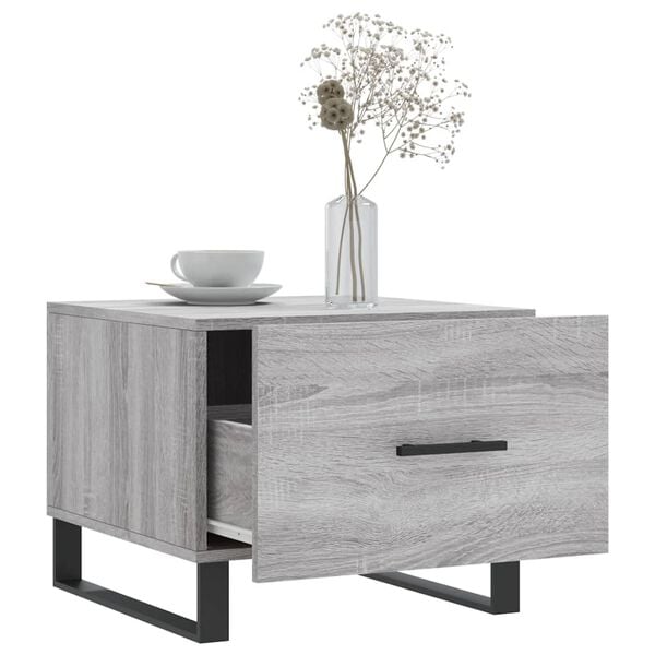 vidaXL Coffee Table Grey sonoma Engineered wood, iron Medium