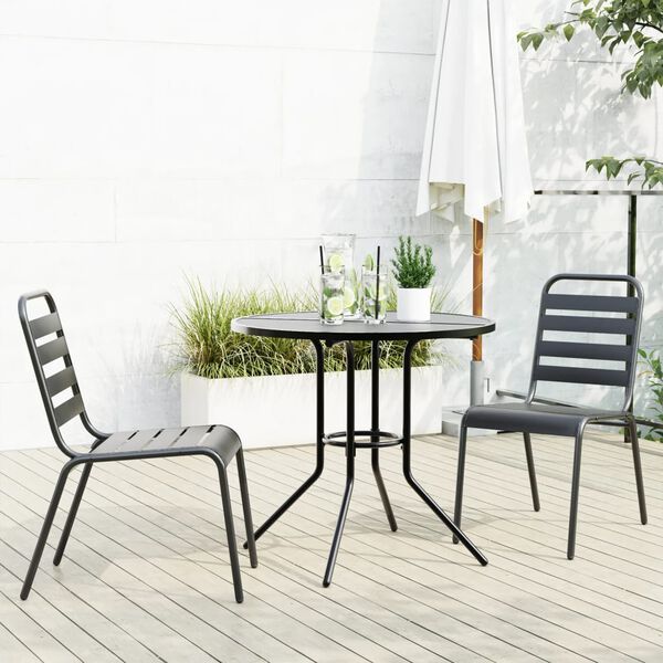 vidaXL Garden Chair Set Charcoal
