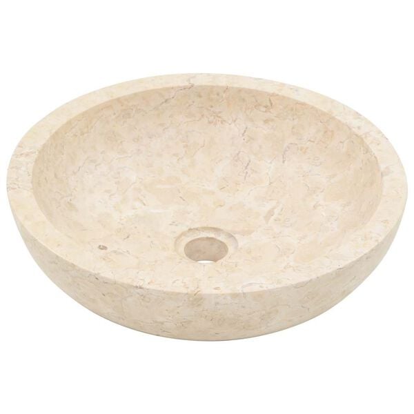 vidaXL Sink 15.7"x4.7" Marble Cream