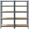 vidaXL 5-Layer Heavy-duty Shelves 2 pcs Anthracite Steel&Engineered Wood