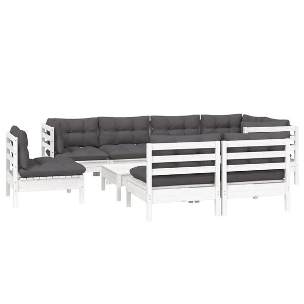 vidaXL Garden Lounge Set White and Anthracite