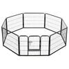 vidaXL Dog Playpen Black Powder-Coated Steel