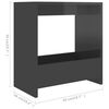 vidaXL Side Table High gloss gray Engineered wood 19.7 x 10.2 x 19.7 in