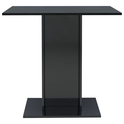 vidaXL Dining Table High Gloss Black 31.5"x31.5"x29.5" Engineered Wood