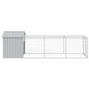vidaXL Chicken Cage Light Grey Galvanized Steel 46.1 x 159.4 x 48.4 in