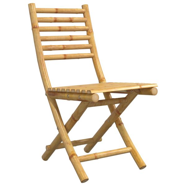 vidaXL Garden Chair Set of 2 Natural Bamboo 16.9 x 21.3 x 34.6 in