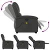 vidaXL Electric Stand Up Massage Recliner Chair Gray Real Leather Standard