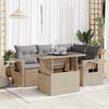 vidaXL 5 Piece Patio Sofa Set with Cushions Beige Poly Rattan