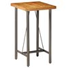 vidaXL Table Natural Wood, Grey Solid reclaimed teak, Powder-coated steel