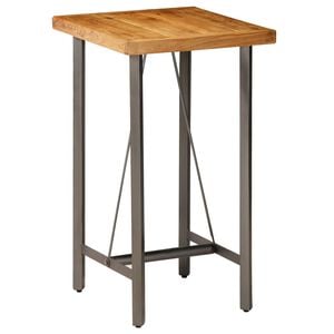 vidaXL Table Natural Wood, Grey Solid reclaimed teak, Powder-coated steel