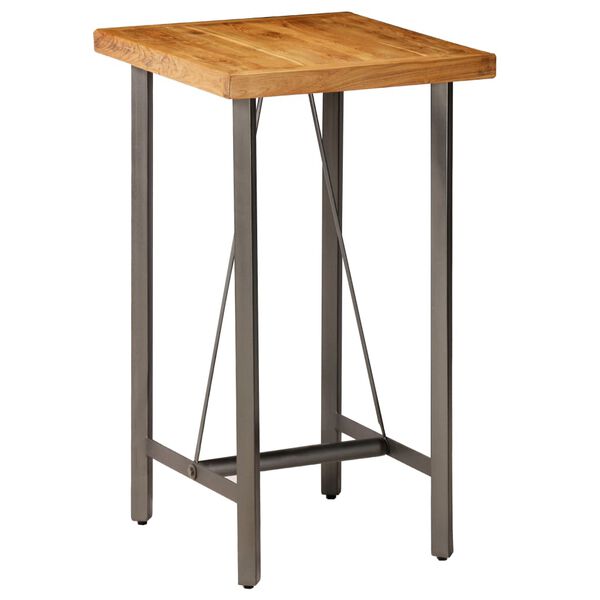 vidaXL Table Natural Wood, Grey Solid reclaimed teak, Powder-coated steel