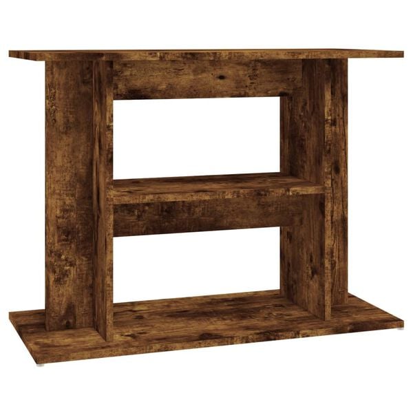 vidaXL Aquarium Stand Smoked oak Engineered wood 31.5 x 13.8 x 23.6 in