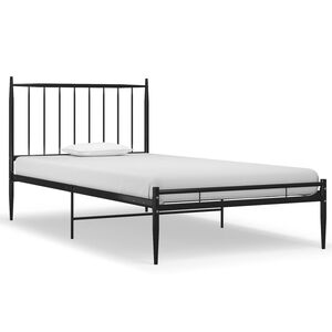 vidaXL Bed Frame Black Powder-coated metal Twin Durable Bed Frame