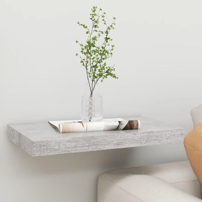 vidaXL Floating Wall Shelf Concrete Gray 19.7"x9.1"x1.5" MDF