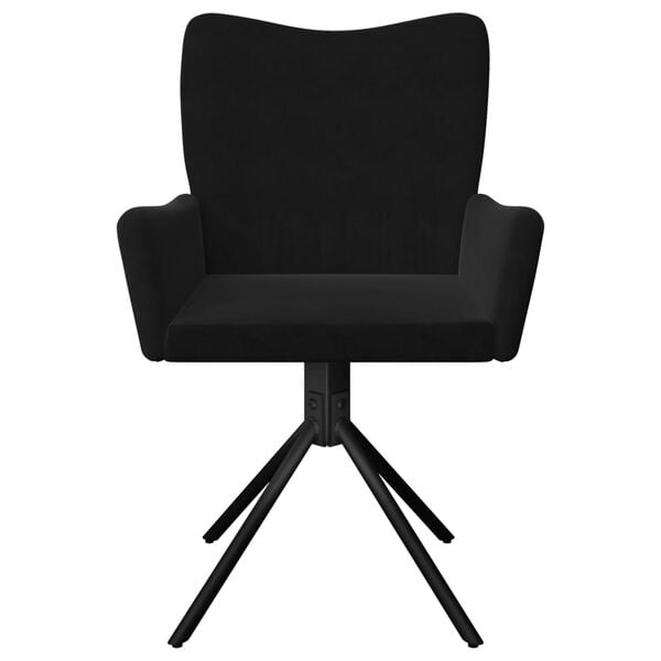 vidaXL Swivel Dining Chairs 2 pcs Black Velvet