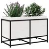 vidaXL Garden Planter White Solid pine wood, steel Medium