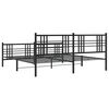 vidaXL Metal Bed Frame without Mattress with Footboard Black 70.9"x78.7"