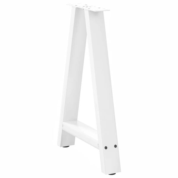 vidaXL Coffee Table Leg White Powder-coated steel Adjustable Levelers
