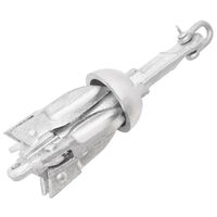 vidaXL Folding Anchor Silver 1.5 lb Malleable Iron