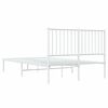 vidaXL Bed Frame White Powder-Coated Steel 47.2 x 74.8 in Bed Frame