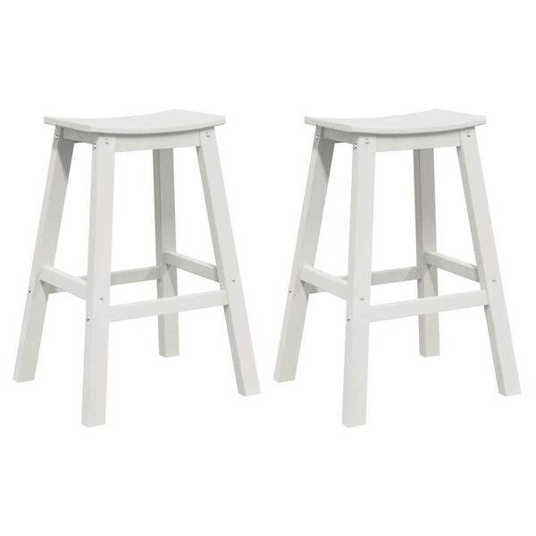 vidaXL Bar Stool 2 pcs White 52 x 43 x 73.5cm HDPE