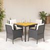 vidaXL Garden Dining Set Black, Cream White Poly Rattan 4-Seater