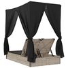 vidaXL Double Sun Lounger Light Grey, Dark Grey PE Rattan Double