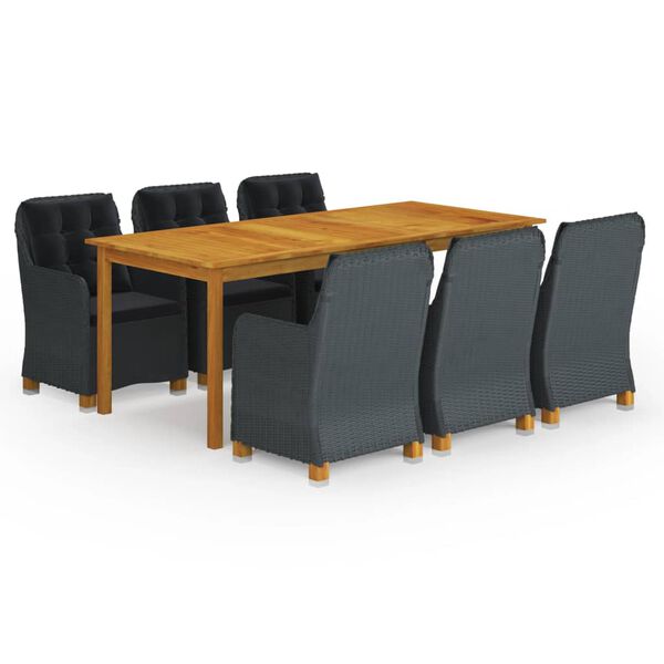 vidaXL Dining Set Dark Grey