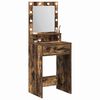 vidaXL Dressing Table with Drawer Smoked Oak 19.69 x 16.14 x 53.15 in