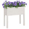 vidaXL Garden Planter White Solid pinewood 27.6 x 12.2 x 27.6 in Durable