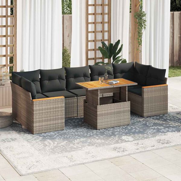 vidaXL Garden Sofa Set Grey