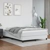 vidaXL Bed Frame White Faux leather, plywood, engineered wood Full