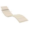 vidaXL Sun Lounger Cream Cushion, Natural Wood