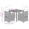vidaXL Garden Dining Set Gray Poly rattan Standard Adjustable Footrests