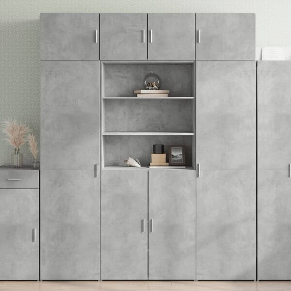 vidaXL Storage Cabinet Concrete Grey Engineered Wood Tall