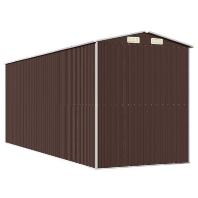 vidaXL Garden Shed Dark Brown 75.6"x205.9"x87.8" Galvanized Steel