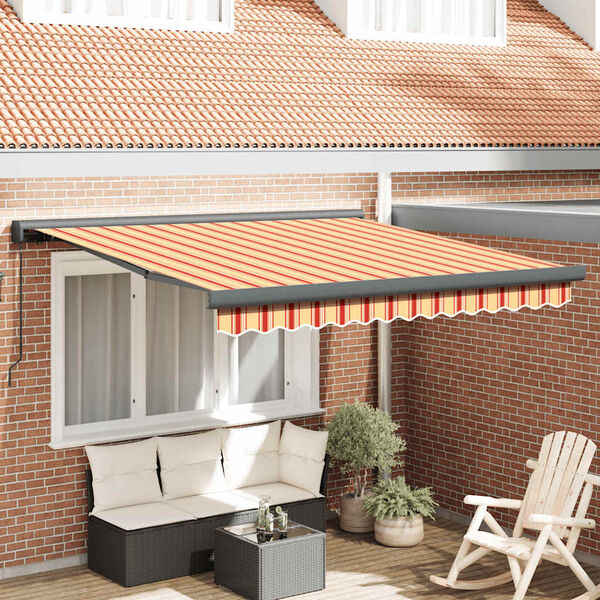 vidaXL Retractable Awning Yellow and White