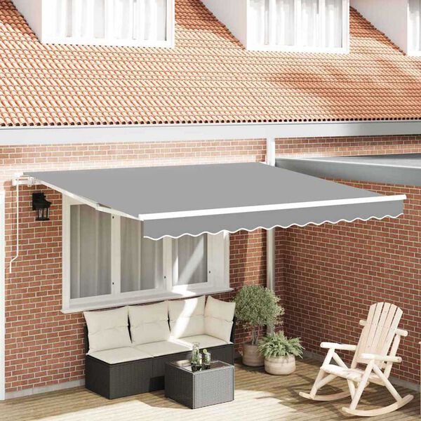 vidaXL Awning Manual White 137.80" x 98.43" Metal
