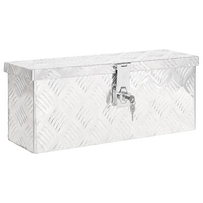 vidaXL Storage Box Silver 19.7"x8.1"x5.9" Aluminum