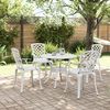 vidaXL Garden Dining Set White Cast Aluminum 5 Piece Set Ergonomic