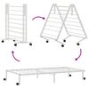 vidaXL Bed Frame White Steel Twin Foldable Bed Frame Rectangular